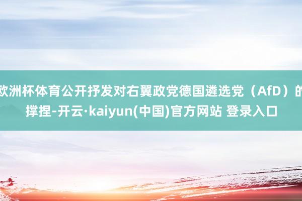 欧洲杯体育公开抒发对右翼政党德国遴选党（AfD）的撑捏-开云·kaiyun(中国)官方网站 登录入口