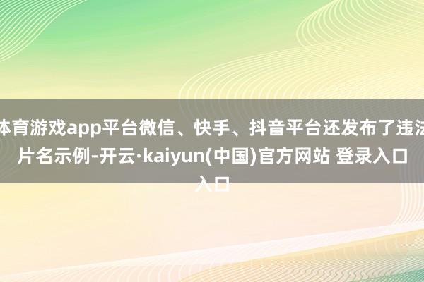 体育游戏app平台微信、快手、抖音平台还发布了违法片名示例-开云·kaiyun(中国)官方网站 登录入口