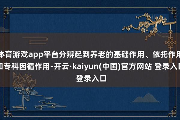 体育游戏app平台分辨起到养老的基础作用、依托作用和专科因循作用-开云·kaiyun(中国)官方网站 登录入口