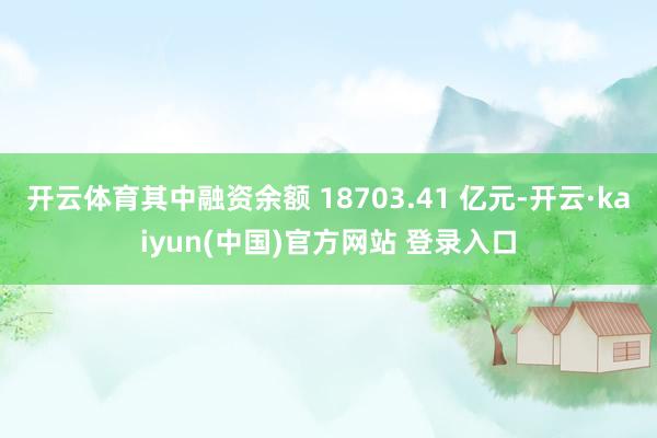 开云体育其中融资余额 18703.41 亿元-开云·kaiyun(中国)官方网站 登录入口