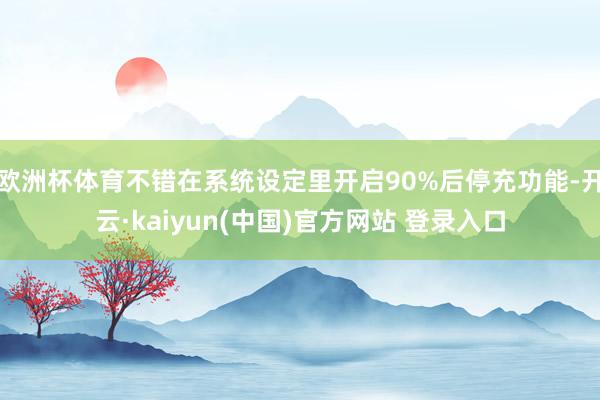 欧洲杯体育不错在系统设定里开启90%后停充功能-开云·kaiyun(中国)官方网站 登录入口