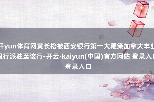 开yun体育网黄长松被西安银行第一大鞭策加拿大丰业银行派驻至该行-开云·kaiyun(中国)官方网站 登录入口
