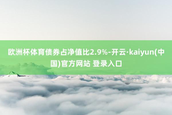 欧洲杯体育债券占净值比2.9%-开云·kaiyun(中国)官方网站 登录入口
