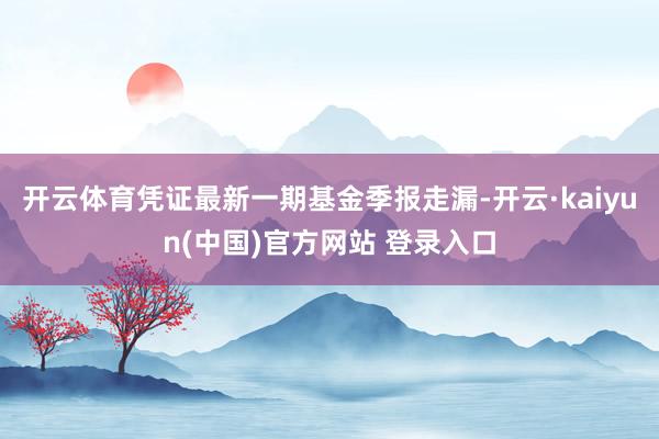 开云体育凭证最新一期基金季报走漏-开云·kaiyun(中国)官方网站 登录入口