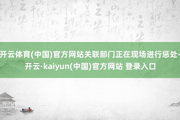 开云体育(中国)官方网站关联部门正在现场进行惩处-开云·kaiyun(中国)官方网站 登录入口