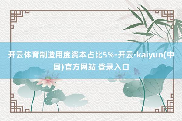 开云体育制造用度资本占比5%-开云·kaiyun(中国)官方网站 登录入口