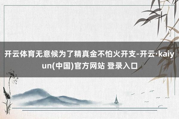 开云体育无意候为了精真金不怕火开支-开云·kaiyun(中国)官方网站 登录入口