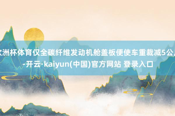 欧洲杯体育仅全碳纤维发动机舱盖板便使车重裁减5公斤-开云·kaiyun(中国)官方网站 登录入口