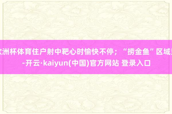 欧洲杯体育住户射中靶心时愉快不停;“捞金鱼”区域里-开云·kaiyun(中国)官方网站 登录入口