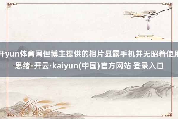 开yun体育网但博主提供的相片显露手机并无昭着使用思绪-开云·kaiyun(中国)官方网站 登录入口