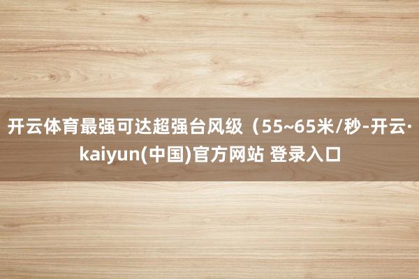 开云体育最强可达超强台风级（55~65米/秒-开云·kaiyun(中国)官方网站 登录入口