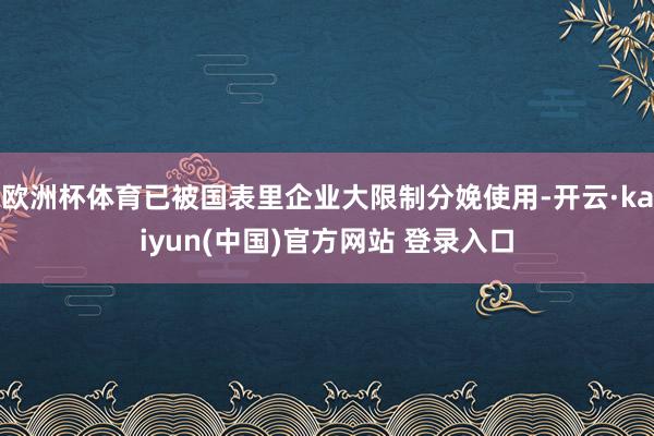 欧洲杯体育已被国表里企业大限制分娩使用-开云·kaiyun(中国)官方网站 登录入口