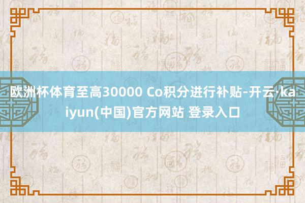 欧洲杯体育至高30000 Co积分进行补贴-开云·kaiyun(中国)官方网站 登录入口