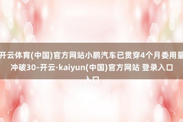 开云体育(中国)官方网站小鹏汽车已贯穿4个月委用量冲破30-开云·kaiyun(中国)官方网站 登录入口