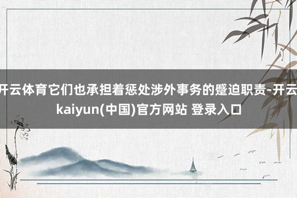 开云体育它们也承担着惩处涉外事务的蹙迫职责-开云·kaiyun(中国)官方网站 登录入口