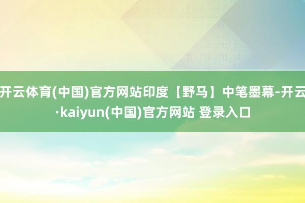 开云体育(中国)官方网站印度【野马】中笔墨幕-开云·kaiyun(中国)官方网站 登录入口