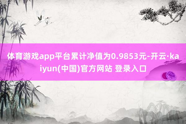 体育游戏app平台累计净值为0.9853元-开云·kaiyun(中国)官方网站 登录入口