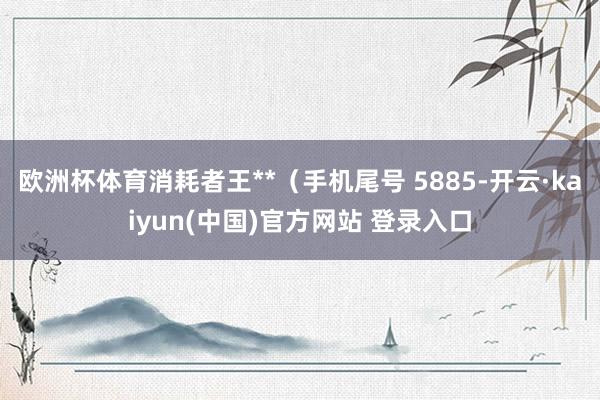 欧洲杯体育消耗者王**（手机尾号 5885-开云·kaiyun(中国)官方网站 登录入口