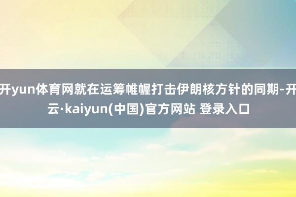 开yun体育网就在运筹帷幄打击伊朗核方针的同期-开云·kaiyun(中国)官方网站 登录入口